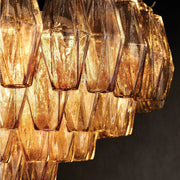 Chiaray Glass Multi-Tier Square Chandelier 32