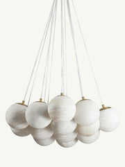 Aspen 13 Alabaster Round Modern Dining Room Light Fixtures, Living Room Chandeliers