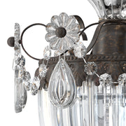French retro all copper carved crystal Pendant light