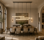 Audubon Modern Alabaster Triple Bar Linear Chandelier 72