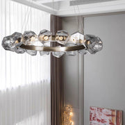 Nordic Minimalist Glass Circle Art Chandelier