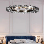Nordic Minimalist Glass Circle Art Chandelier