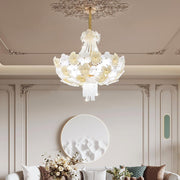 Modern Light Luxury Designer Style Flower Light Crystal Chandelier for Living Room/Bedroom/Big Entryway