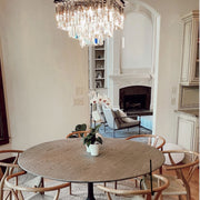 1920s Odeon Crystal Square Chandelier Light Fixtures for Dinning Table