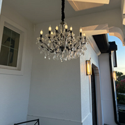 Rococo Iron & Crystal Round Chandelier