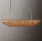 Chiaray Glass Tiered Rectangular Chandelier 74