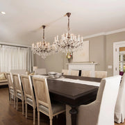 Rococo Iron & Crystal Round Chandelier