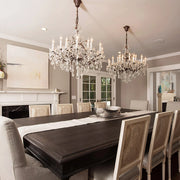Rococo Iron & Crystal Round Chandelier