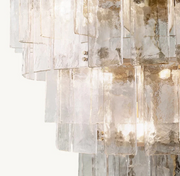 Lattice Tired Clear/Smoke Glass Chandelier 36/47