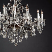 Rococo Iron & Crystal Round Chandelier
