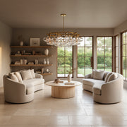 Cabrette Clear/Amber Glass Round Chandelier 60