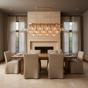 Cabrette Clear/Amber Glass Linear Chandelier 72