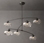 Cabrette Clear/Amber Glass Mobile Round Chandelier 48″/60