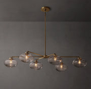 Cabrette Clear/Amber Glass Mobile Linear Chandelier 60″/72