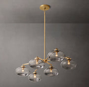 Cabrette Clear/Amber Glass Mobile Linear Chandelier 60″/72