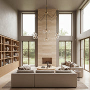 Cabrette Clear/Amber Glass Suspended Chandelier