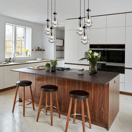 Rain Glass Round Chandelier 3 Lights (Cord)