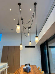 Modern Floating Pears-inspired Frosted Glass Chandelier for High-ceiling