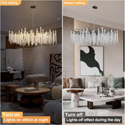 Modern Crystal Chandelier for Dining Room, Black Luxury Round Tree Branches Design