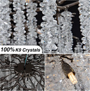 Modern Crystal Chandelier for Dining Room, Black Luxury Round Tree Branches Design
