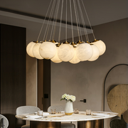 Aspen 13 Alabaster Round Modern Dining Room Light Fixtures, Living Room Chandeliers