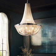 Alisa Luxury Plated Aluminum Chain Tassel Chandelier