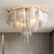Aluminum Modern Chain Tassel Chandelier