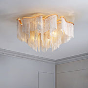Aluminum Modern Chain Tassel Chandelier