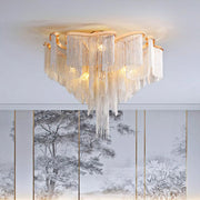Aluminum Modern Chain Tassel Chandelier
