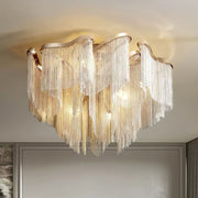 Aluminum Modern Chain Tassel Chandelier