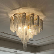Aluminum Modern Chain Tassel Chandelier