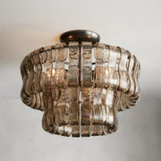 Amor 2-Tier Glass Ghiaccio Round Flushmount 18