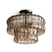Amor 2-Tier Glass Ghiaccio Round Flushmount 18