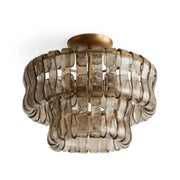 Amor 2-Tier Glass Ghiaccio Round Flushmount 18