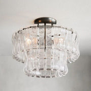 Amor 2-Tier Glass Ghiaccio Round Flushmount 18