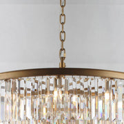 Odeon Spiral Tiered/ Layered Crystal Fringe Living Room Chandelier Light