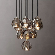 Luxury Boule De Cristal Clear/Smoke Ball Round Cluster Chandelier Light 14