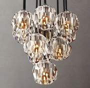 Luxury Boule De Cristal Clear/Smoke Ball Round Cluster Chandelier Light 14