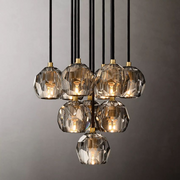 Luxury Boule De Cristal Clear/Smoke Ball Round Cluster Chandelier Light 14