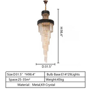 Bourbons Multi-layer Crystal Chandelier