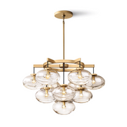 Cabrette Clear/Amber Glass Round Chandelier 36