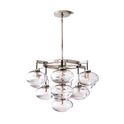 Cabrette Clear/Amber Glass Round Chandelier 36