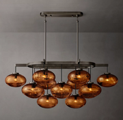 Cabrette Clear/Amber Glass Linear Chandelier 54