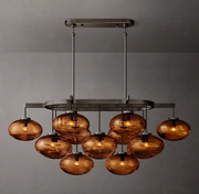Cabrette Clear/Amber Glass Linear Chandelier 54