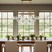 Cabrette Clear/Amber Glass Linear Chandelier 54
