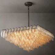 Chiaray Glass Multi-Tier Square Chandelier 32