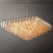 Chiaray Glass Multi-Tier Square Chandelier 32