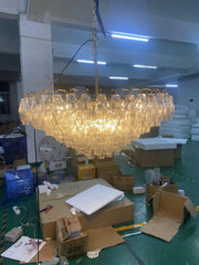 Chiaray Glass Multi-Tier Square Chandelier 32