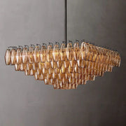 Chiaray Glass Multi-Tier Square Chandelier 32