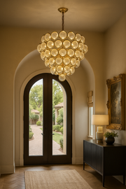 Dominique Ribbed Glass Globe Chandelier